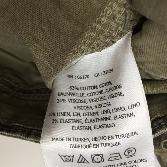 ANTROPOLOGIE Linen Blend Multi Color Camo Print THE WANDERER Utility Pant Jeans - Picture 3 of 9